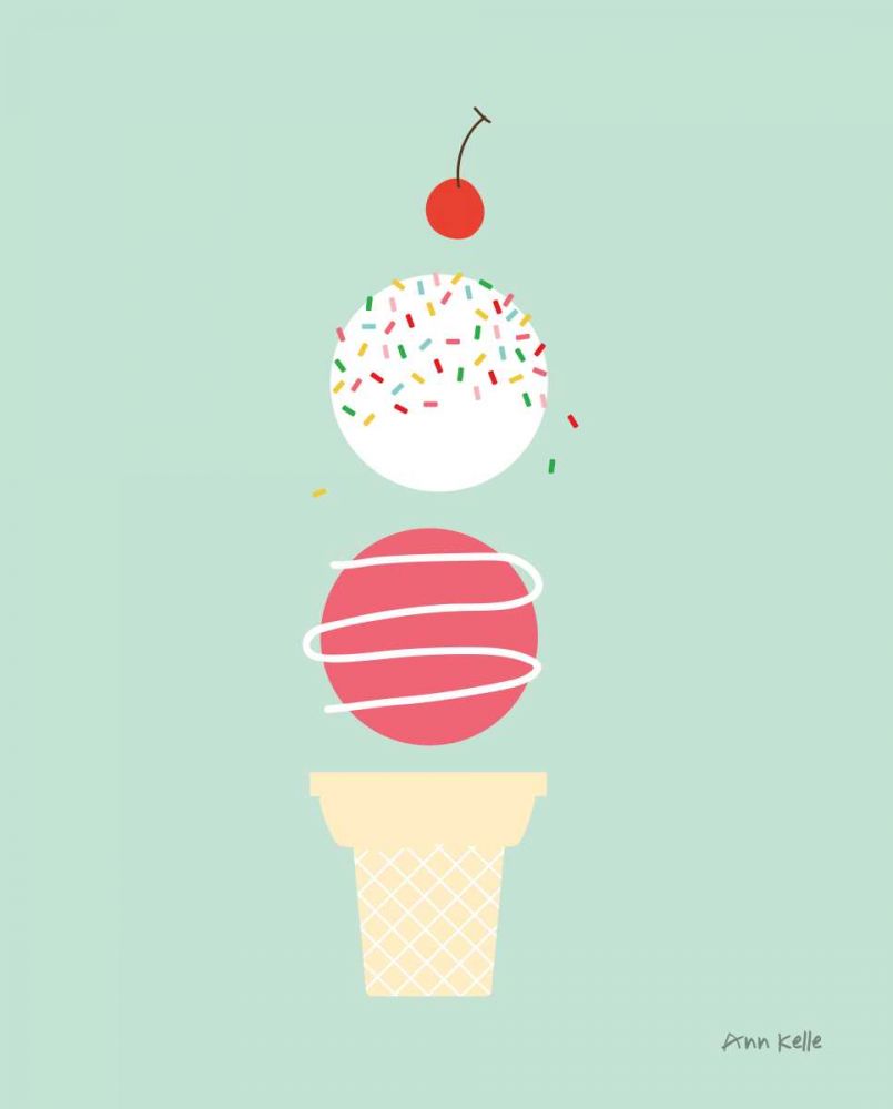 Ice Cream and Cherry I art print by Ann Kelle for $57.95 CAD