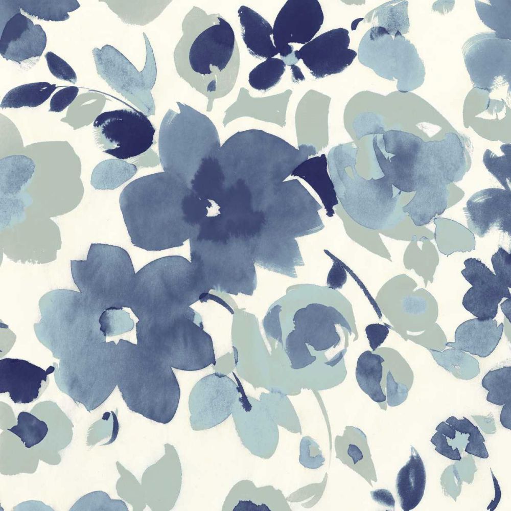 Soft Blue Florals II art print by Wild Apple Portfolio for $57.95 CAD