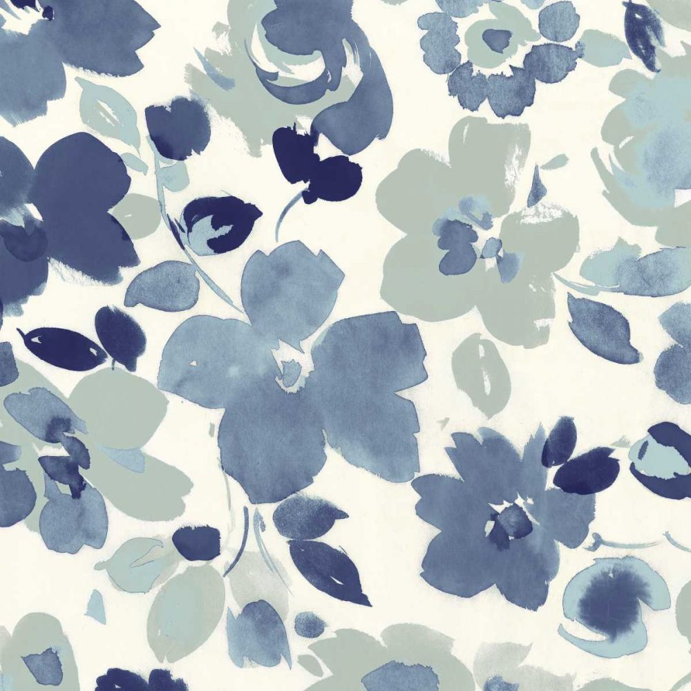 Soft Blue Florals III art print by Wild Apple Portfolio for $57.95 CAD