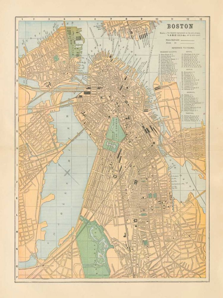 Boston Map art print by Wild Apple Portfolio for $57.95 CAD