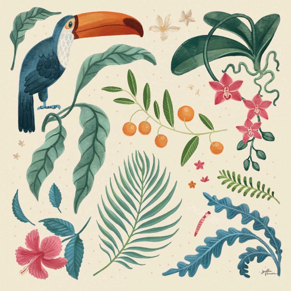 Jungle Love III Cream art print by Janelle Penner for $57.95 CAD