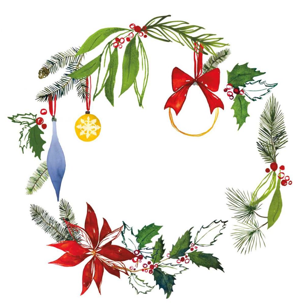 Christmas Wreath VIII art print by Harriet Sussman for $57.95 CAD