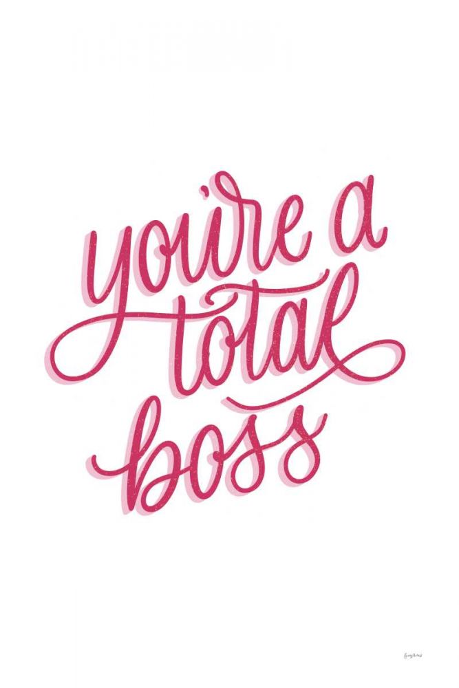 Total Boss White and Pink art print by Becky Thorns for $57.95 CAD