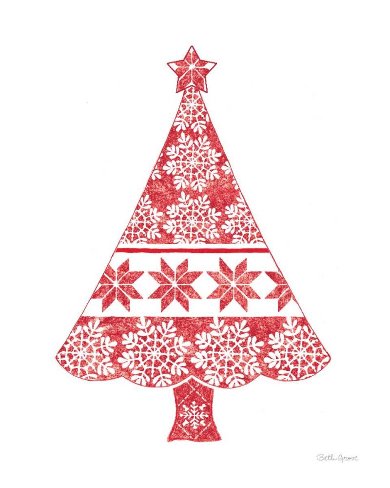 Nordic Holiday Christmas Tree art print by Beth Grove for $57.95 CAD