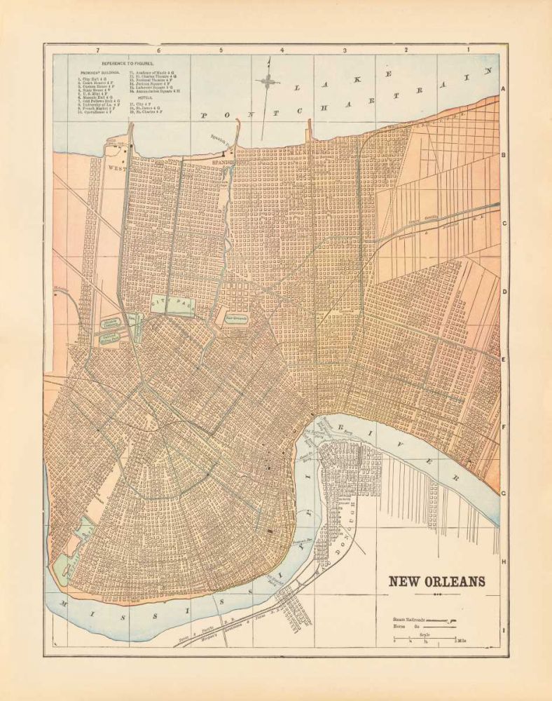 Map of New Orleans art print by Wild Apple Portfolio for $57.95 CAD
