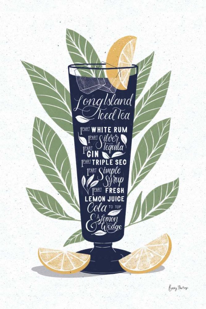 Fruity Cocktails II Navy art print by Becky Thorns for $57.95 CAD