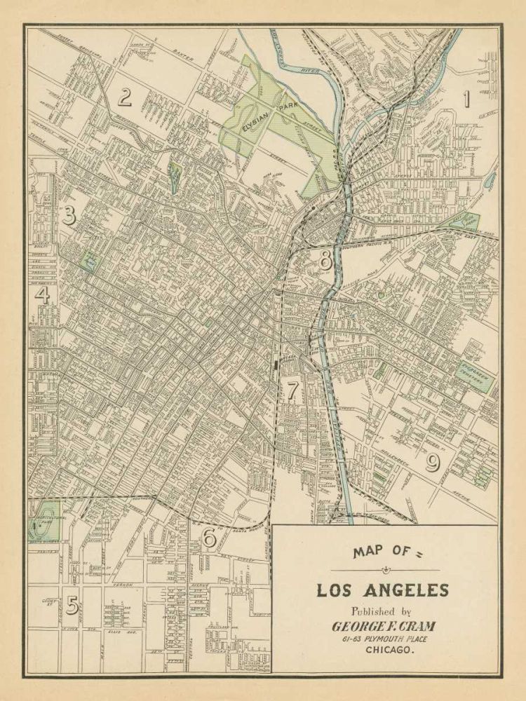 Map of Los Angeles art print by Wild Apple Portfolio for $57.95 CAD