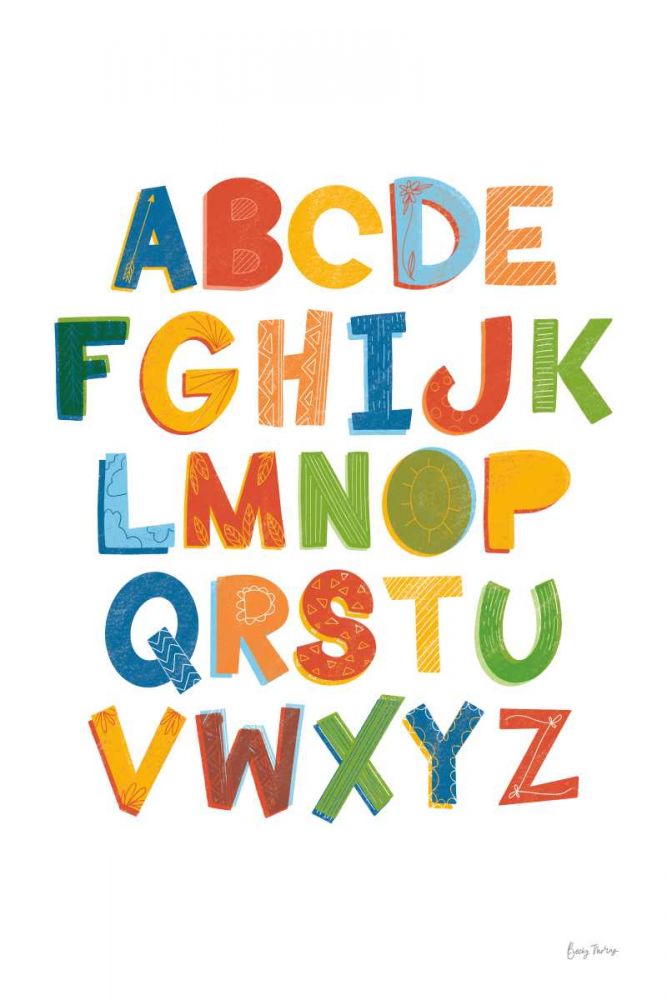 Colorful Alphabet art print by Becky Thorns for $57.95 CAD