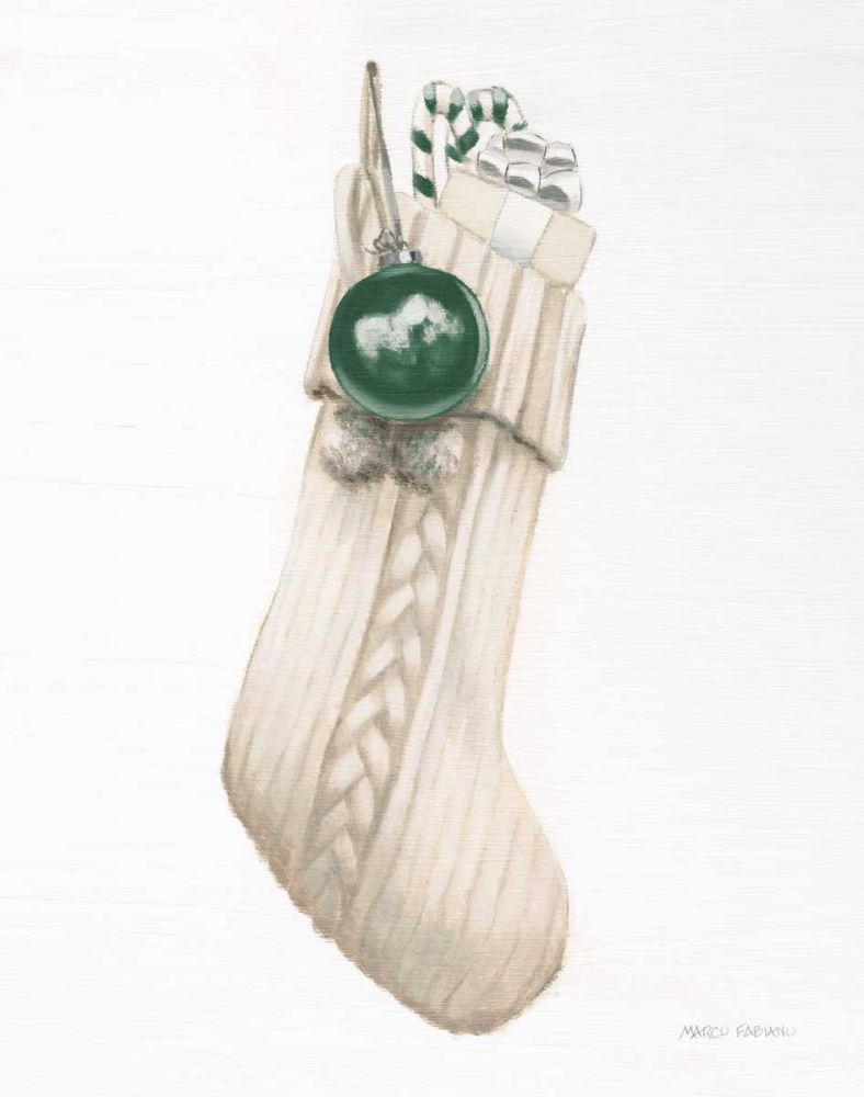 White Christmas Stocking Green art print by Marco Fabiano for $57.95 CAD