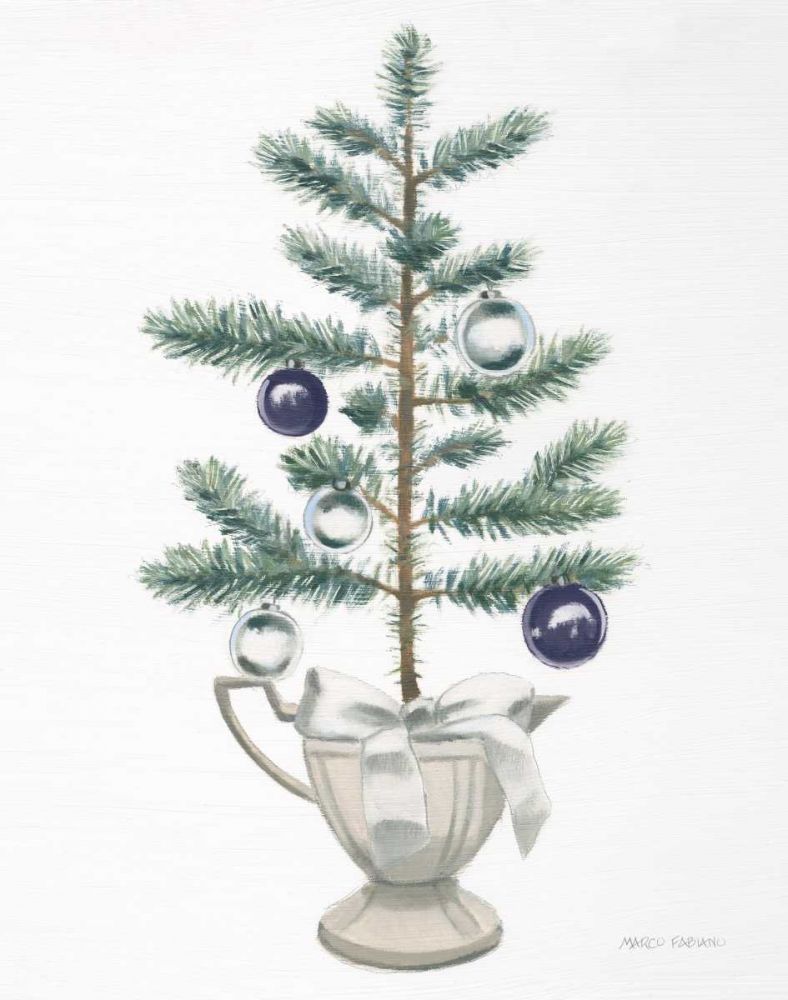 White Christmas Tree Navy art print by Marco Fabiano for $57.95 CAD