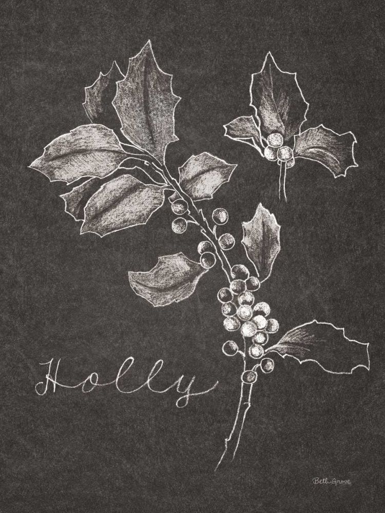 Black and White Chalkboard Christmas II art print by Beth Grove for $57.95 CAD
