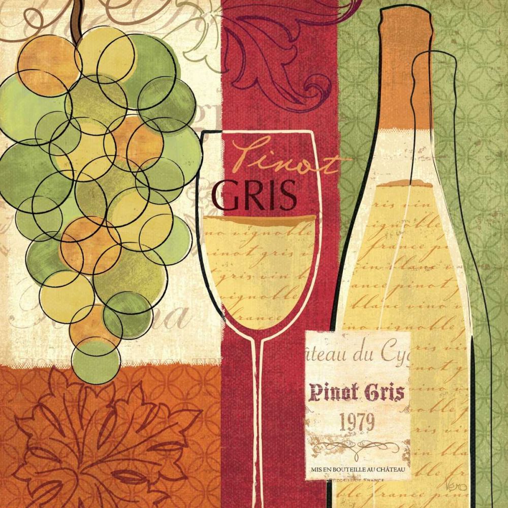 Wine and Grapes II art print by Veronique Charron for $57.95 CAD