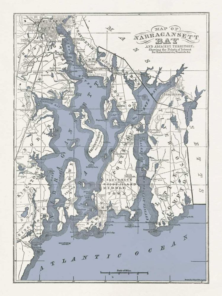 Narragansett Bay Map II art print by Wild Apple Portfolio for $57.95 CAD