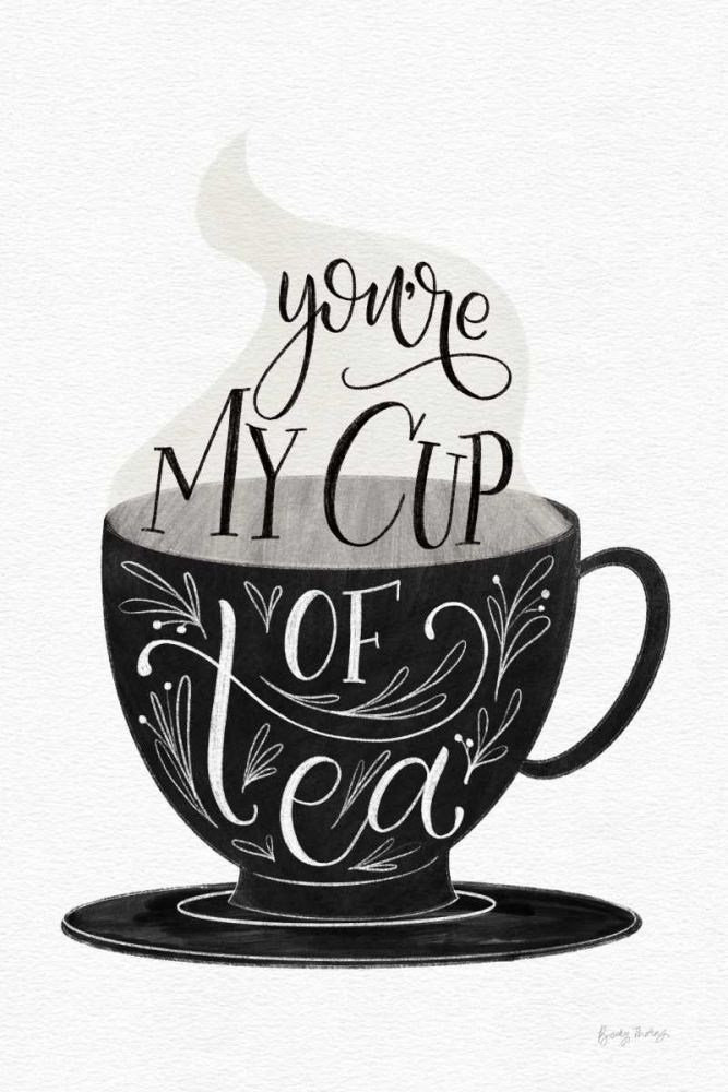 My Cup of Tea BW art print by Becky Thorns for $57.95 CAD