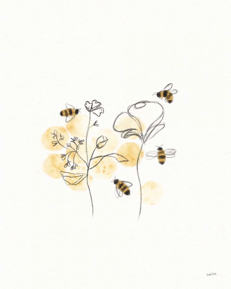 Bees and Botanicals III art print by Leah York for $57.95 CAD