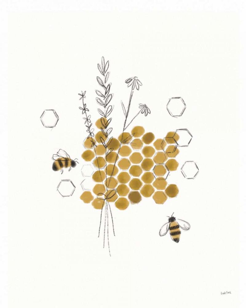 Bees and Botanicals IV art print by Leah York for $57.95 CAD