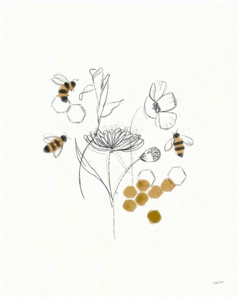 Bees and Botanicals V art print by Leah York for $57.95 CAD