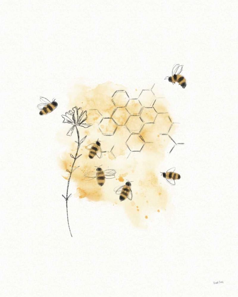 Bees and Botanicals VI art print by Leah York for $57.95 CAD