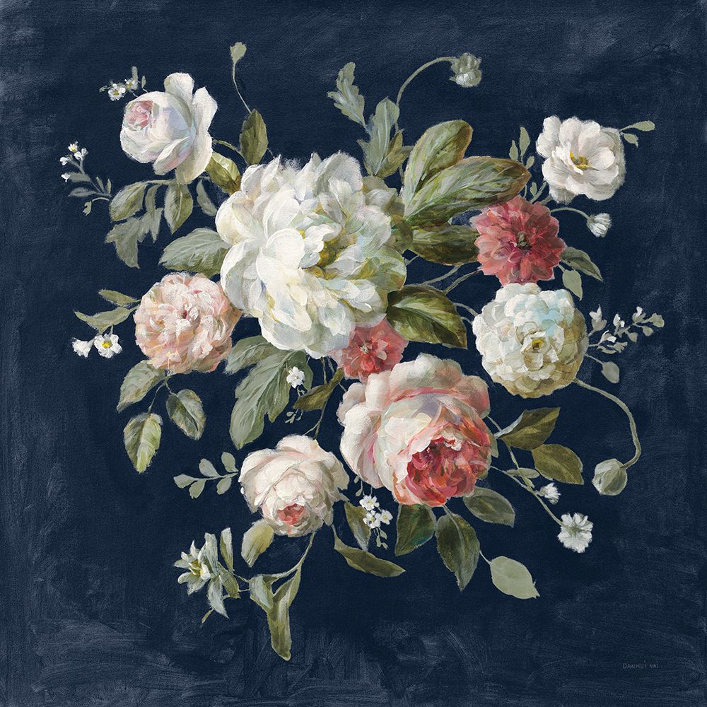 Gifts from the Garden Navy art print by Danhui Nai for $57.95 CAD