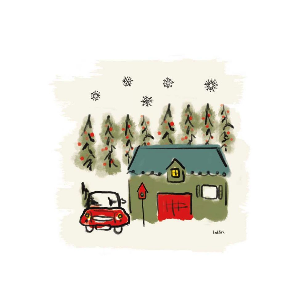 Winter Village V art print by Leah York for $57.95 CAD