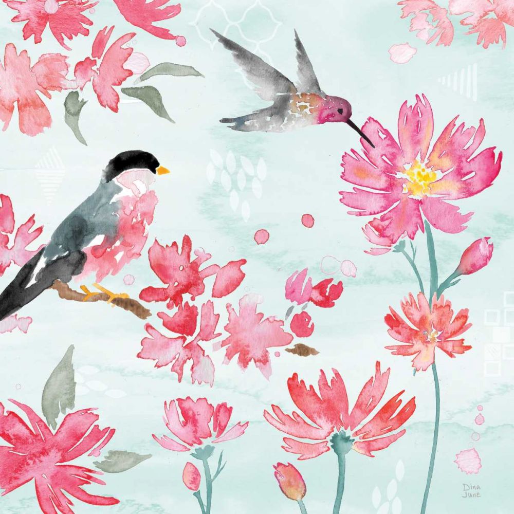 Flowers and Feathers III art print by Dina June for $57.95 CAD