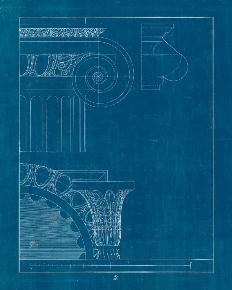 Architectural Columns II Blueprint art print by Wild Apple Portfolio for $57.95 CAD
