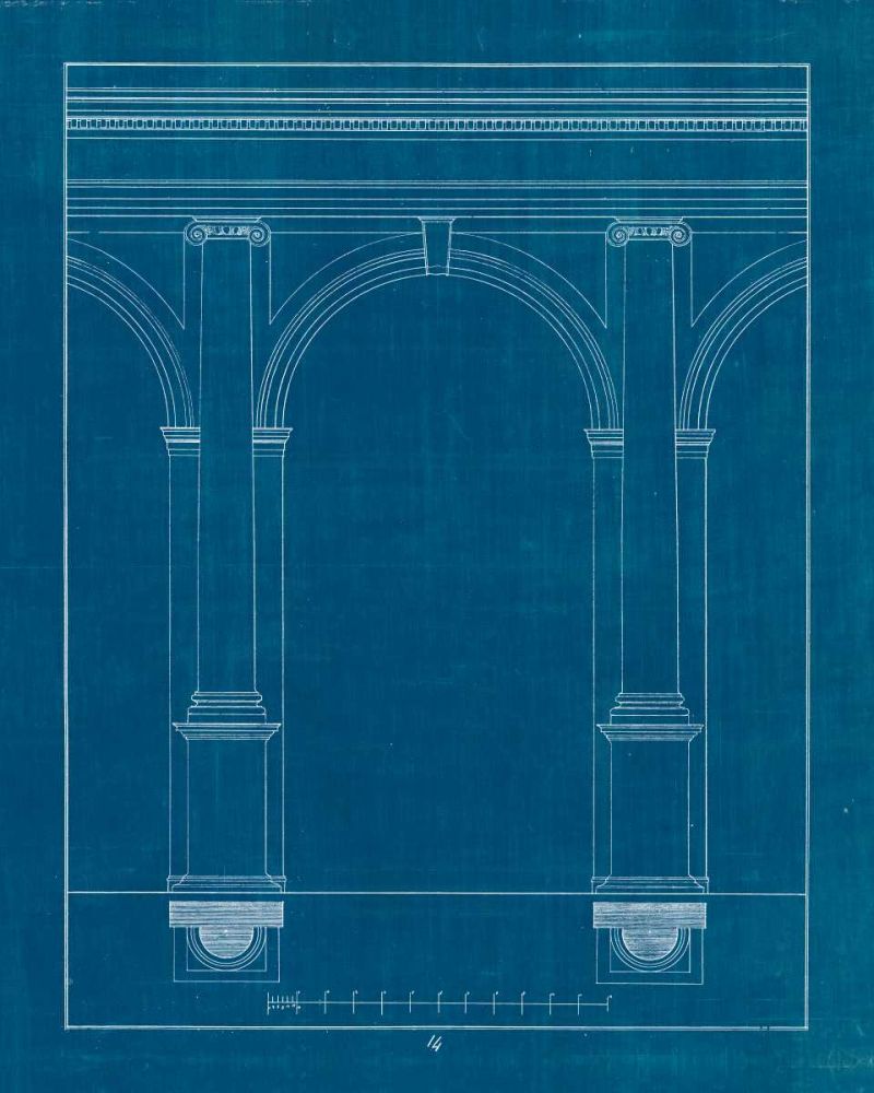 Architectural Columns IV Blueprint art print by Wild Apple Portfolio for $57.95 CAD