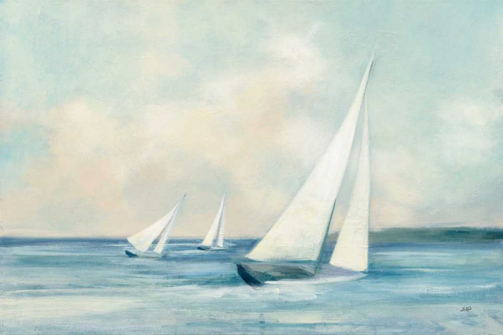 Sailboats at Sunrise art print by Julia Purinton for $57.95 CAD