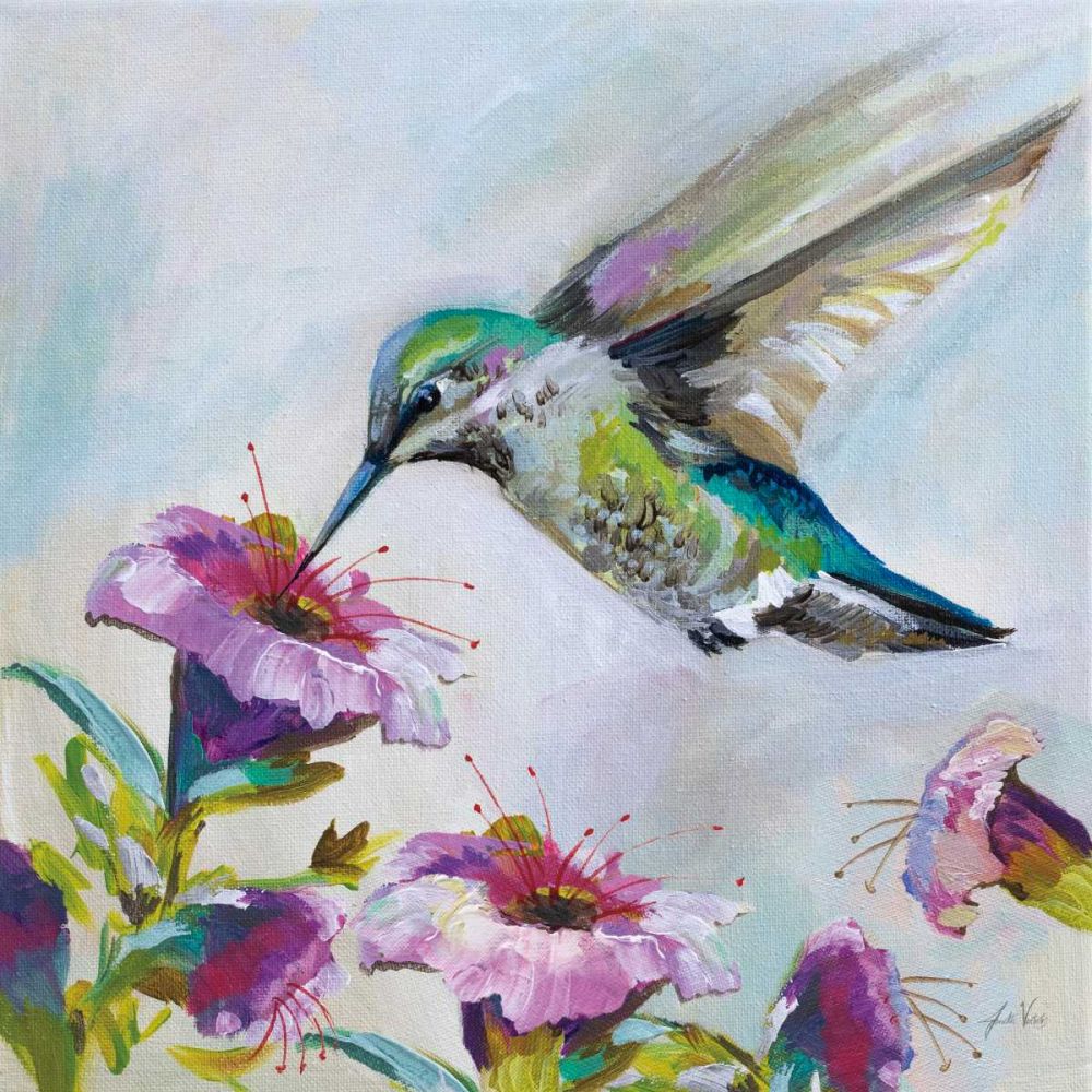 Hummingbird II Florals art print by Jeanette Vertentes for $57.95 CAD