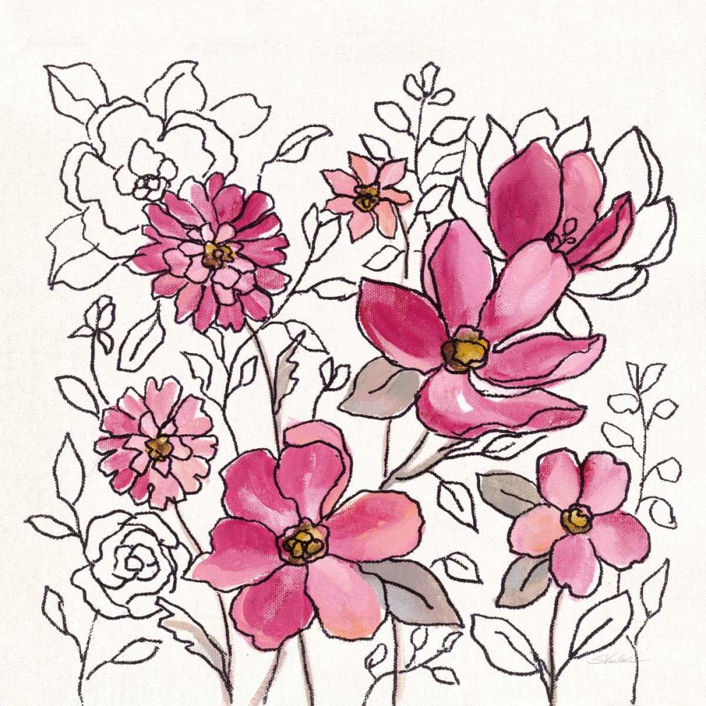 Magenta Flower Lace II art print by Silvia Vassileva for $57.95 CAD
