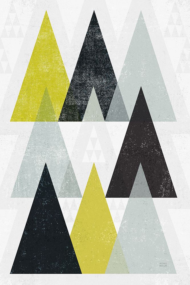 Mod Triangles IV Yellow Black art print by Michael Mullan for $57.95 CAD