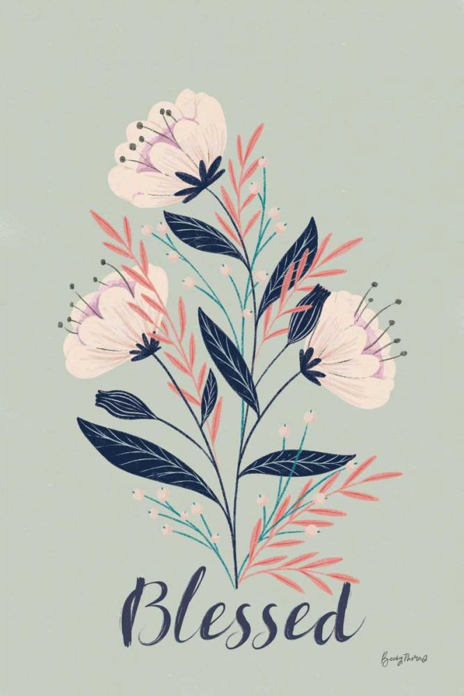 Modern Floral I mint art print by Becky Thorns for $57.95 CAD