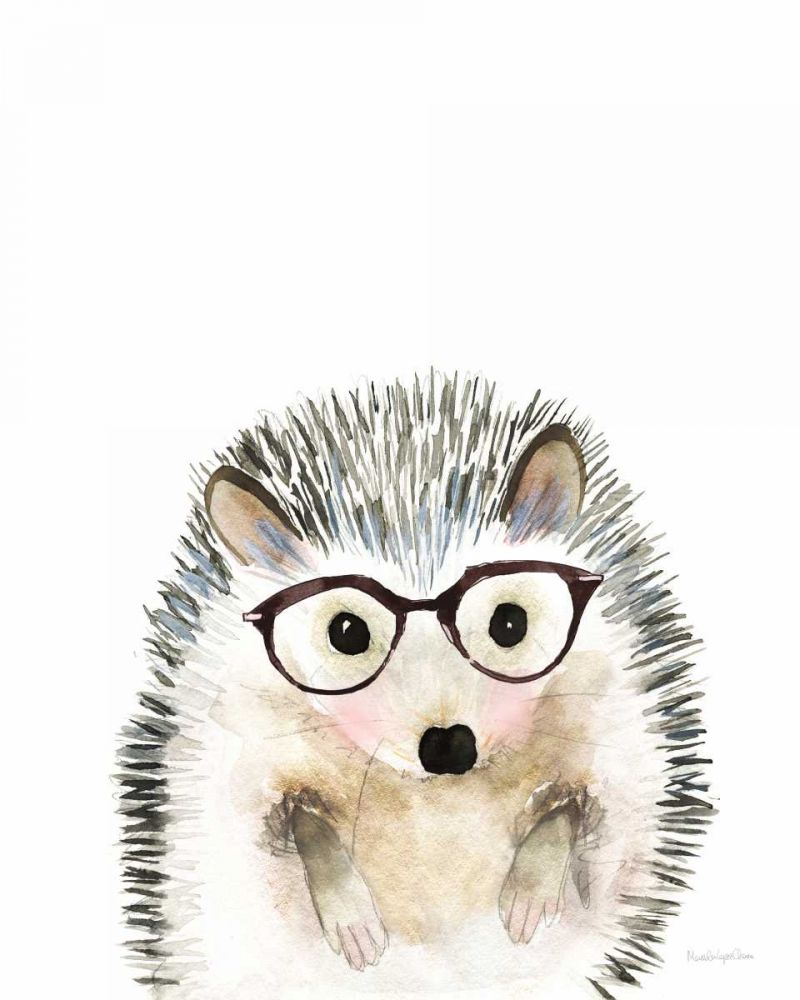 Hedgehog in Glasses art print by Mercedes Lopez Charro for $57.95 CAD