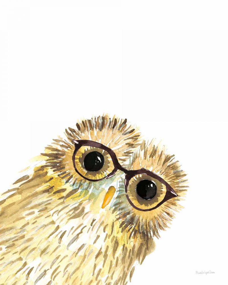 Owl in Glasses art print by Mercedes Lopez Charro for $57.95 CAD