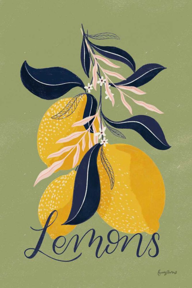 Lemons I Green art print by Becky Thorns for $57.95 CAD