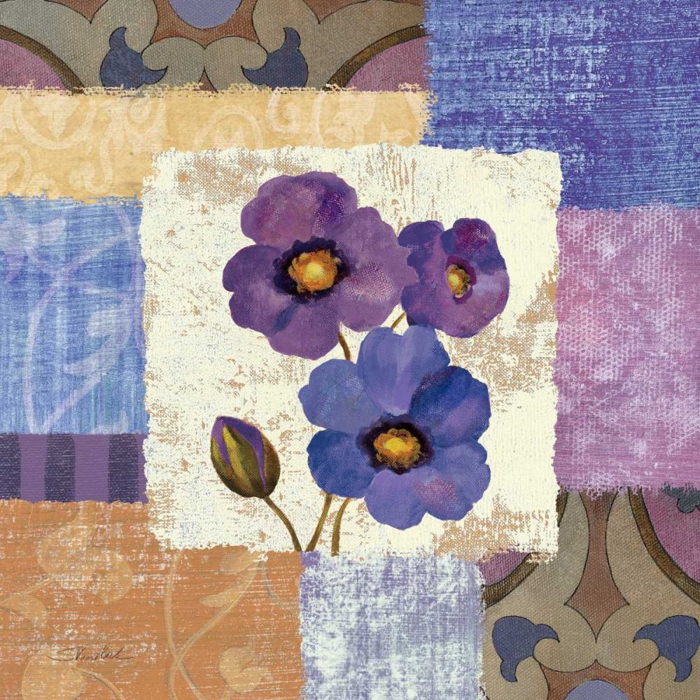 Tiled Poppies II - Purple art print by Silvia Vassileva for $57.95 CAD