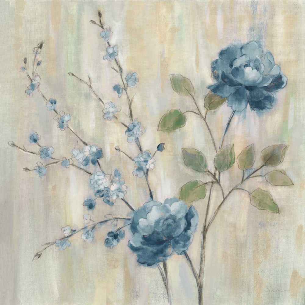 Contemporary Chinoiserie Blue art print by Silvia Vassileva for $57.95 CAD