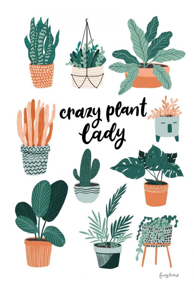 Plant Lady art print by Becky Thorns for $57.95 CAD