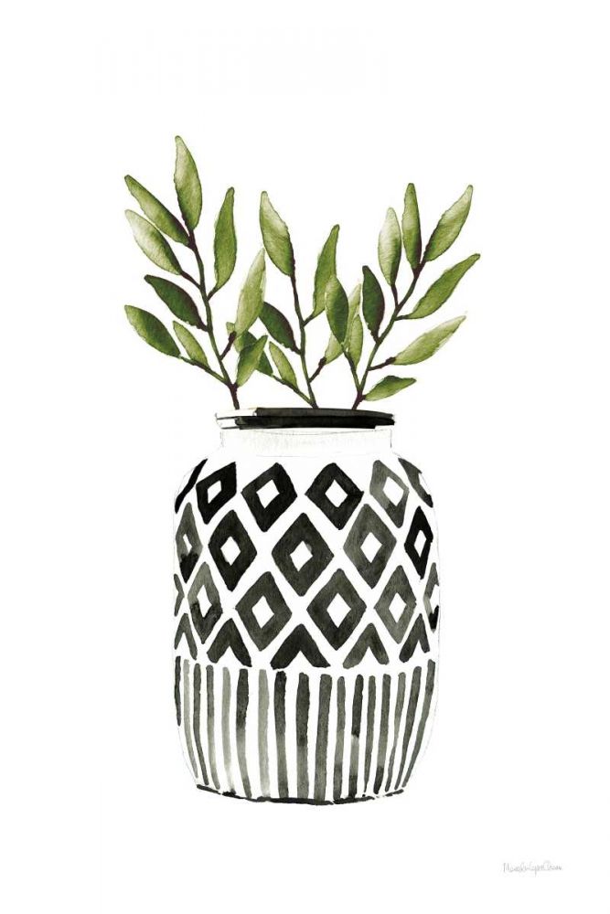 Geometric Vases II Green art print by Mercedes Lopez Charro for $57.95 CAD