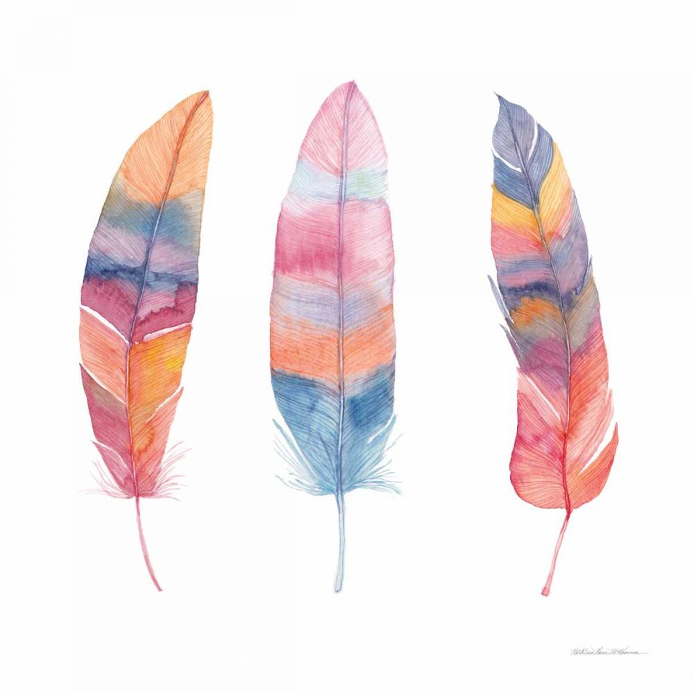 Boho Feathers I art print by Kathleen Parr McKenna for $57.95 CAD