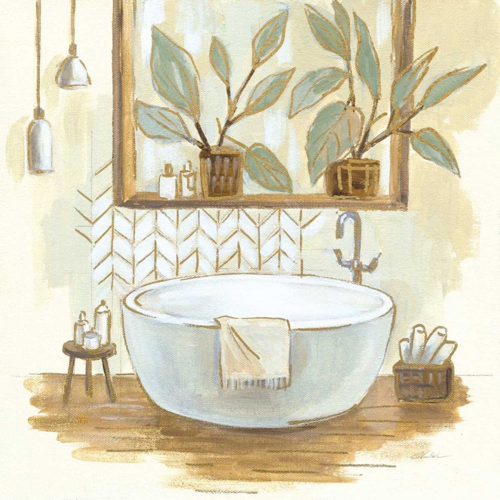 Sage Bathroom I art print by Silvia Vassileva for $57.95 CAD