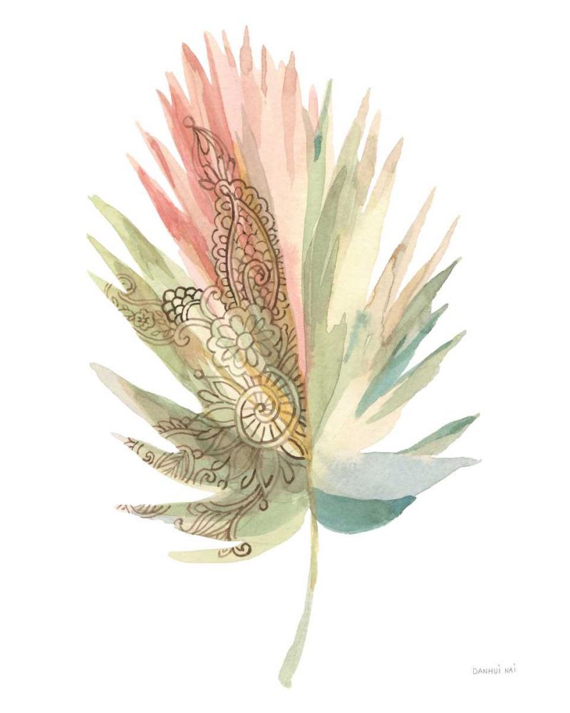 Boho Tropical Leaf IV on White art print by Danhui Nai for $57.95 CAD