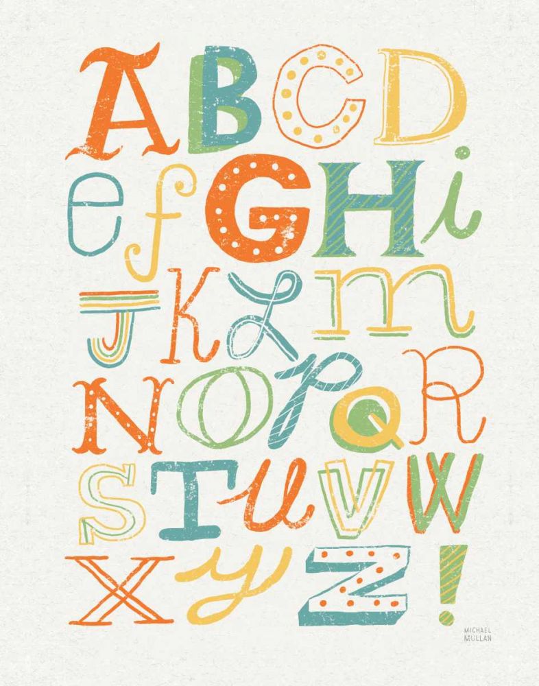 Funky Letters Bright art print by Michael Mullan for $57.95 CAD