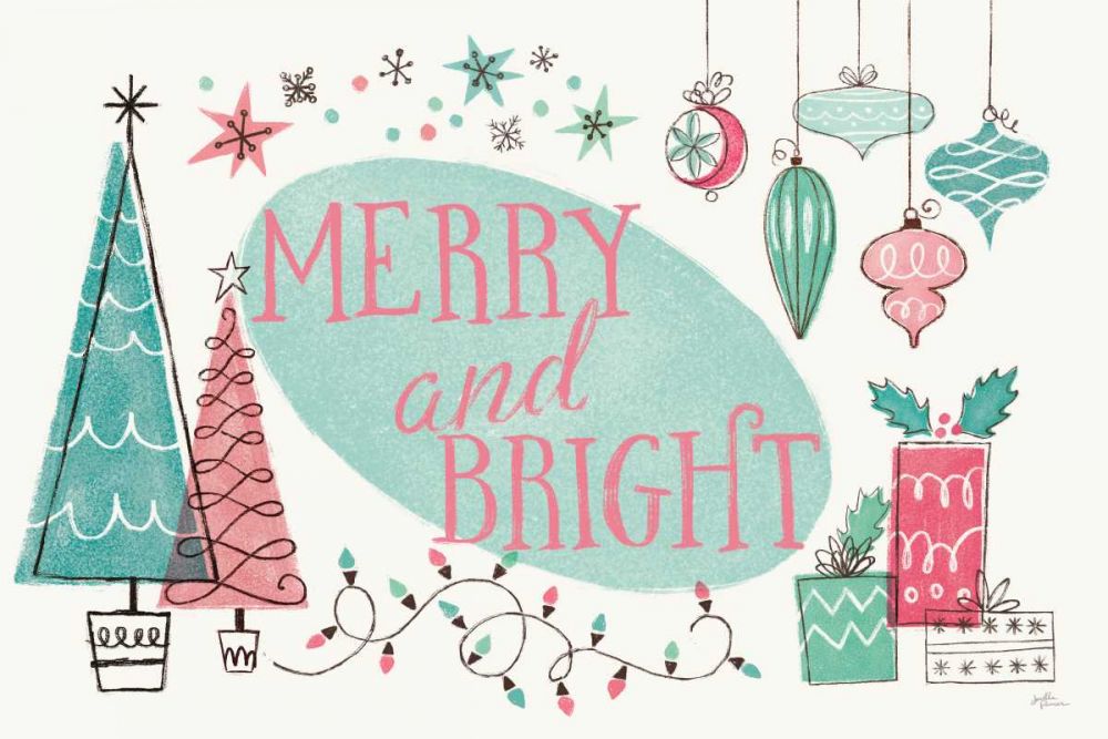 Retro Christmas I Bright art print by Janelle Penner for $57.95 CAD