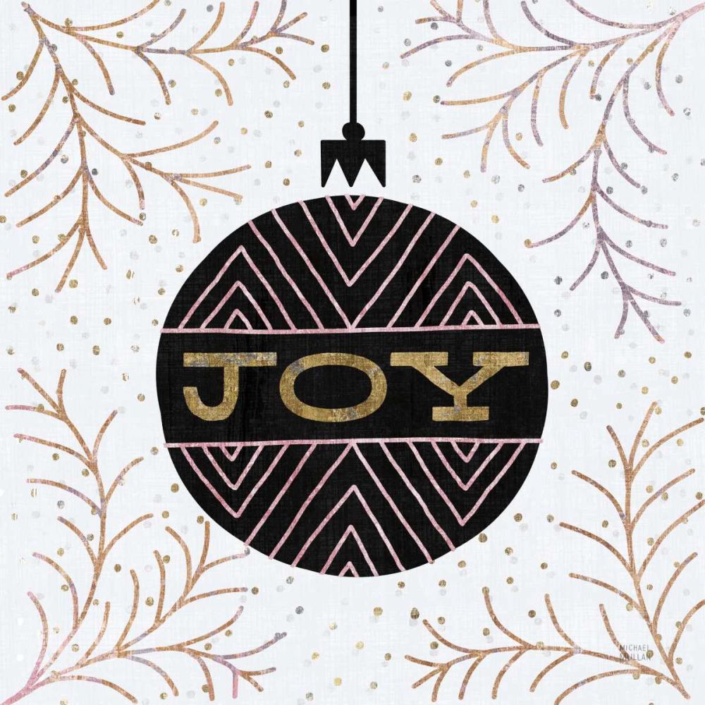 Jolly Holiday Ornaments Joy Metallic art print by Michael Mullan for $57.95 CAD