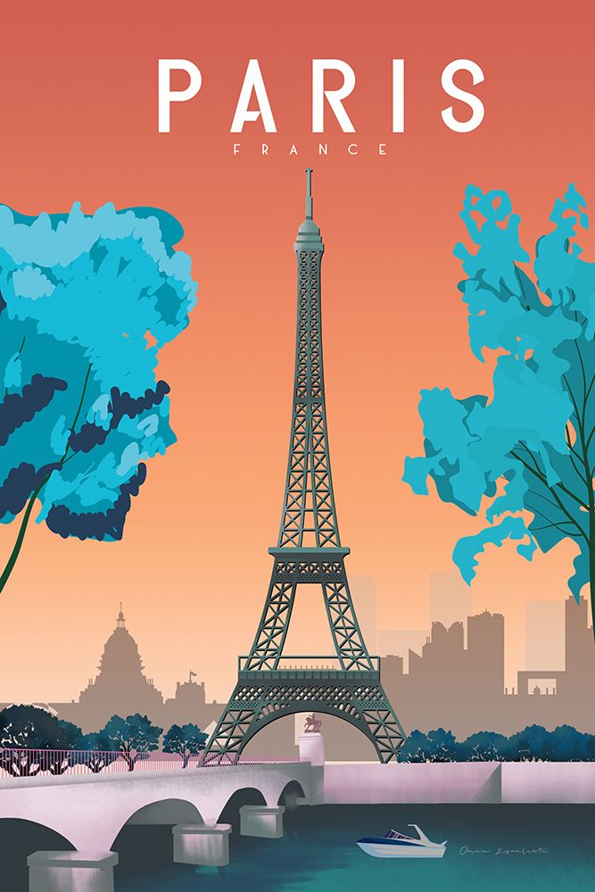 Paris France art print by Omar Escalante for $57.95 CAD