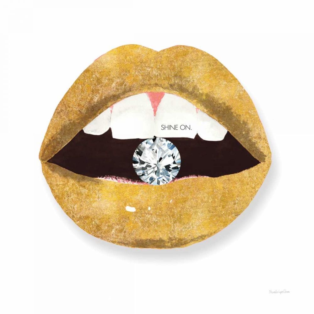 Gold Lips II art print by Mercedes Lopez Charro for $57.95 CAD
