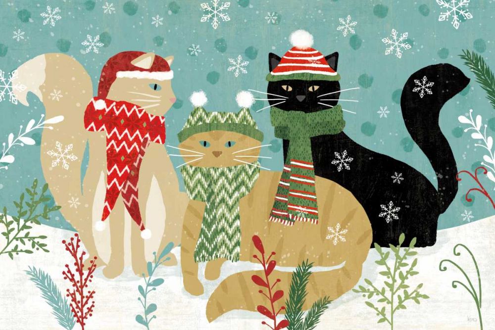 Purrfect Holiday I art print by Veronique Charron for $57.95 CAD