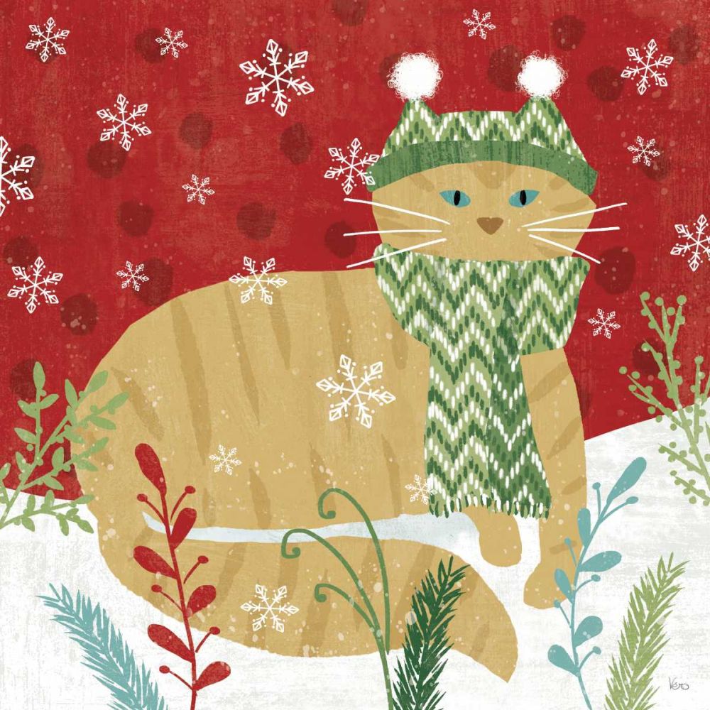 Purrfect Holiday III art print by Veronique Charron for $57.95 CAD