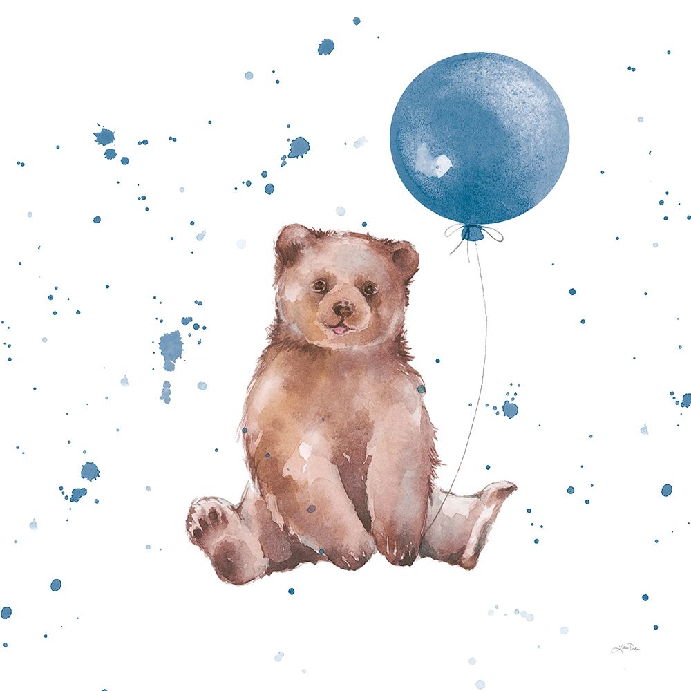 Festive Bear Blue Sq art print by Katrina Pete for $57.95 CAD
